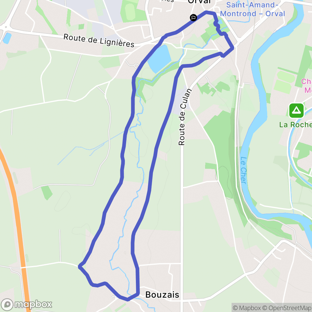 Orval : carte du parcours de randonnée - France