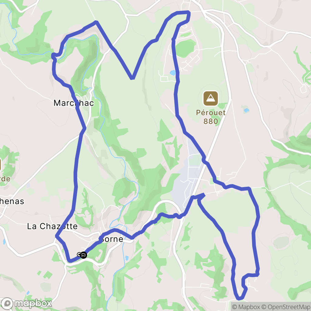 Borne : carte du parcours de randonnée - France