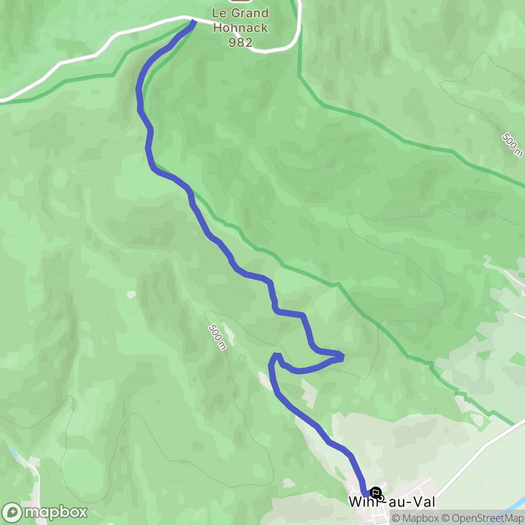 Wihr-au-Val : carte du parcours de randonnée - France
