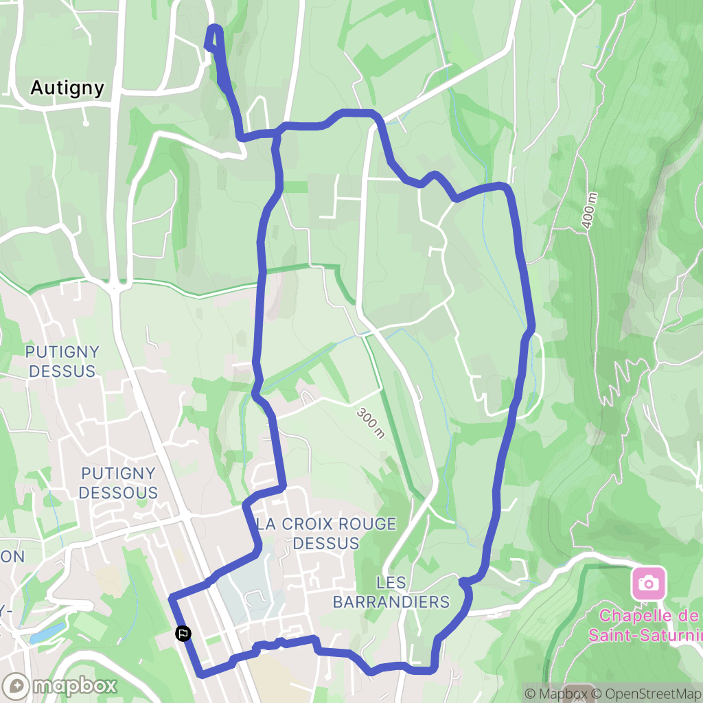 Chambéry : carte du parcours de randonnée - France