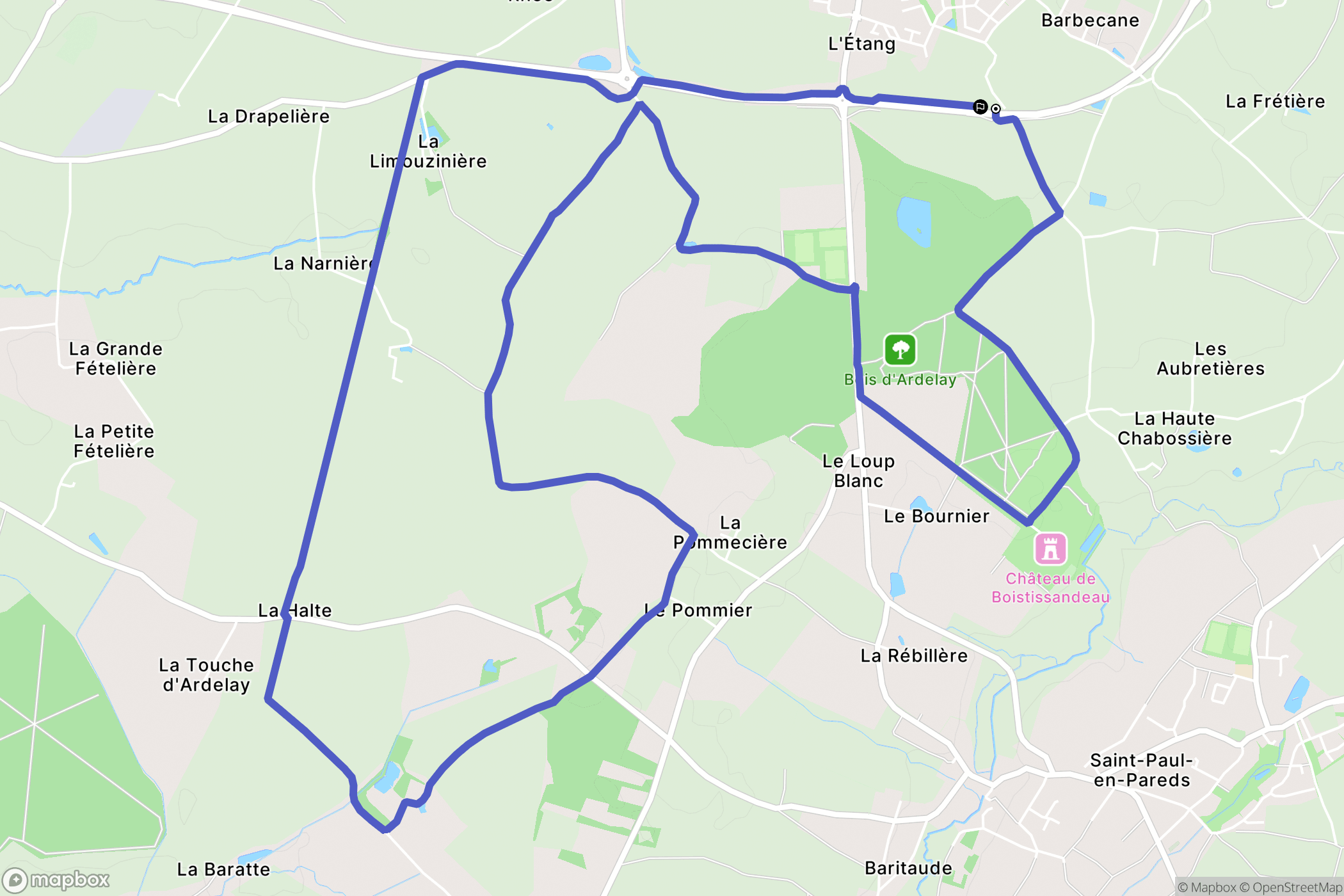 Les Herbiers : carte du parcours de randonnée - France