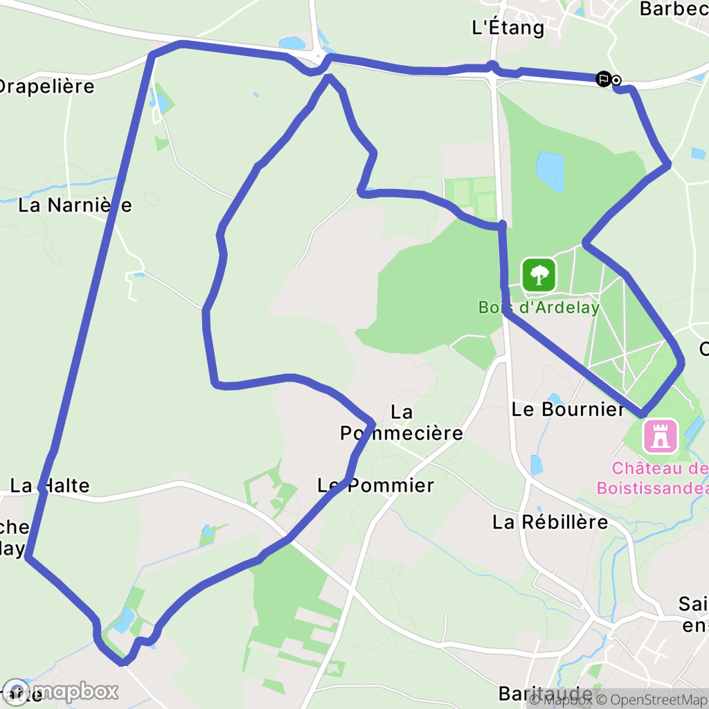 Les Herbiers : carte du parcours de randonnée - France