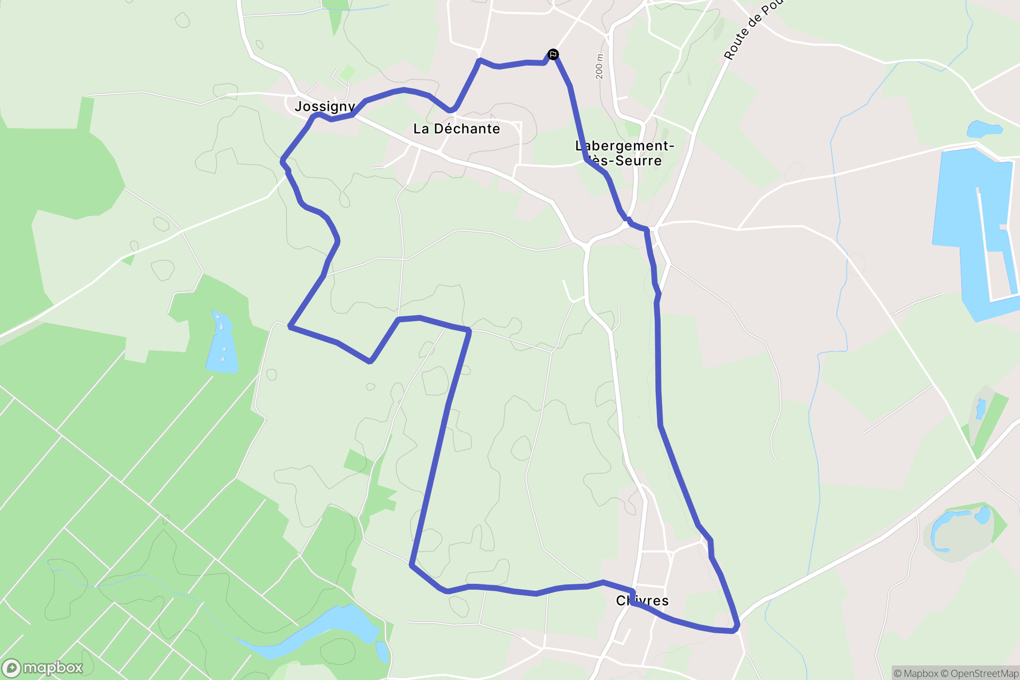 Labergement-lès-Seurre : carte du parcours de randonnée - France