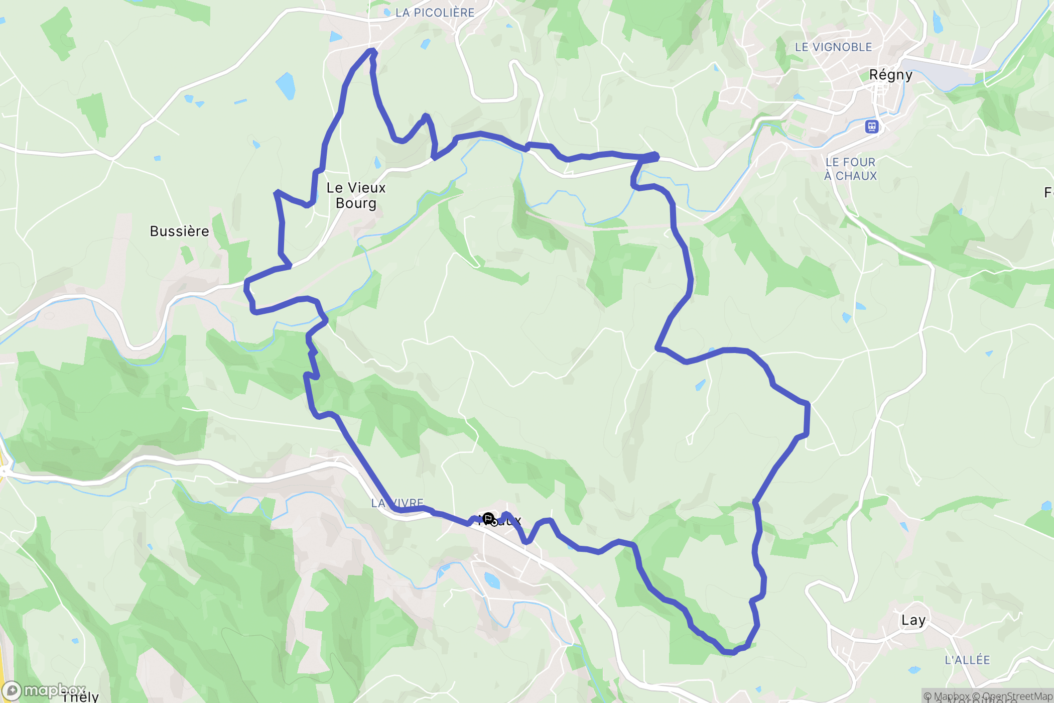 Neaux : carte du parcours de randonnée - France