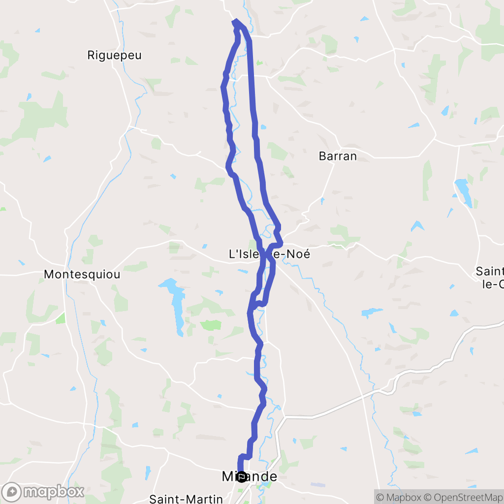 Mirande : carte du parcours de randonnée - France