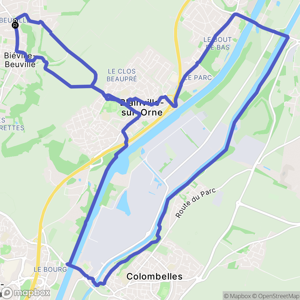Biéville-Beuville : carte du parcours de randonnée - France
