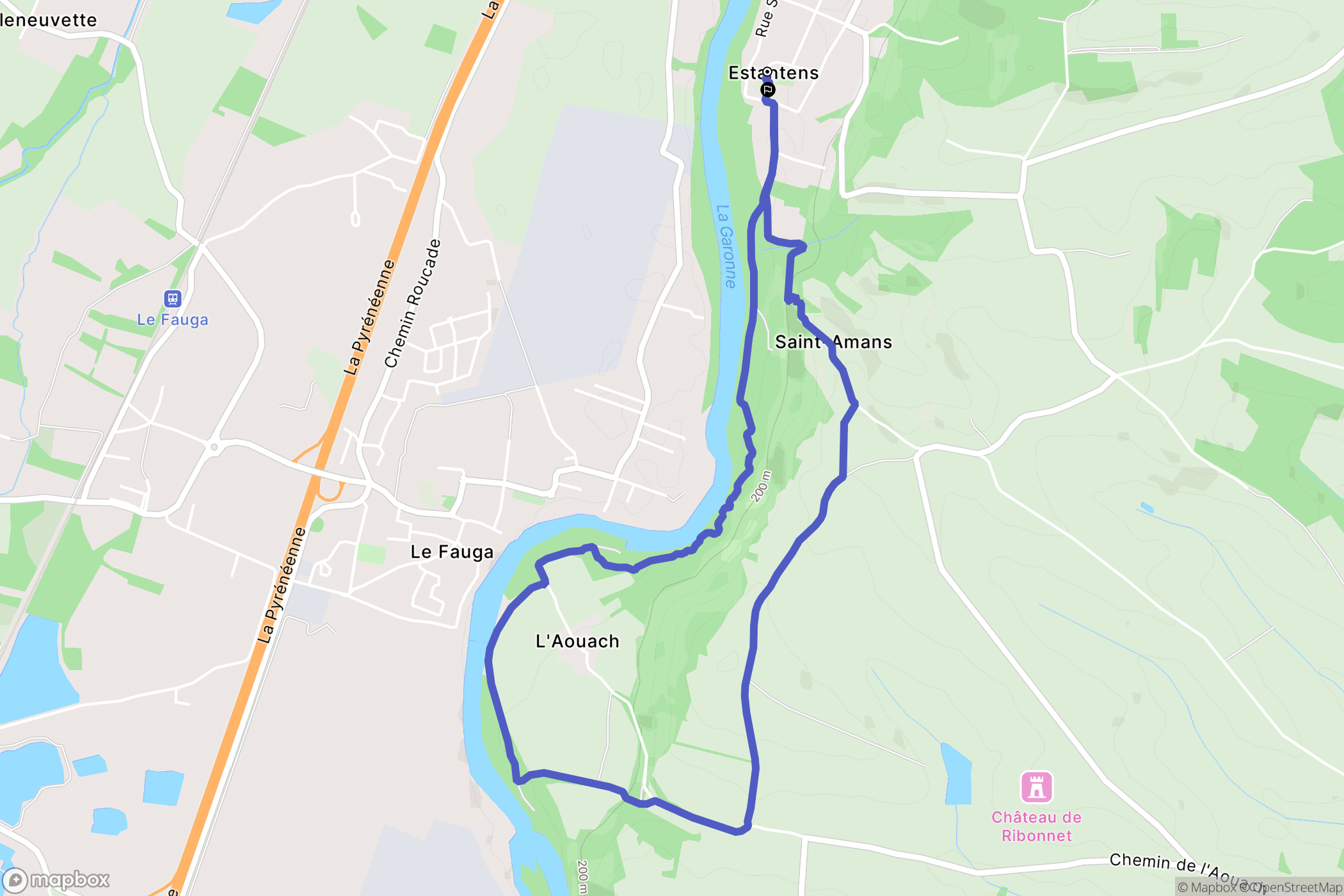 Muret : carte du parcours de randonnée - France