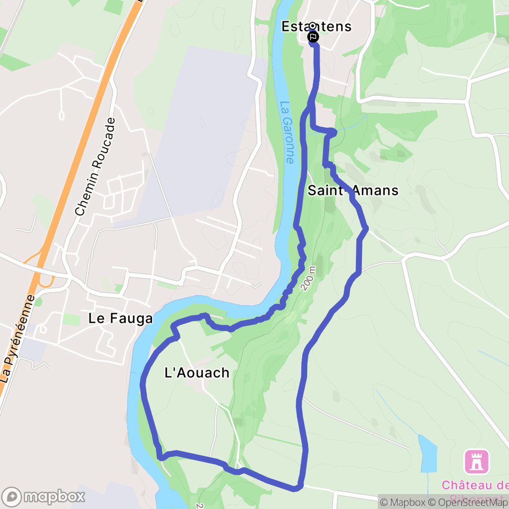 Muret : carte du parcours de randonnée - France