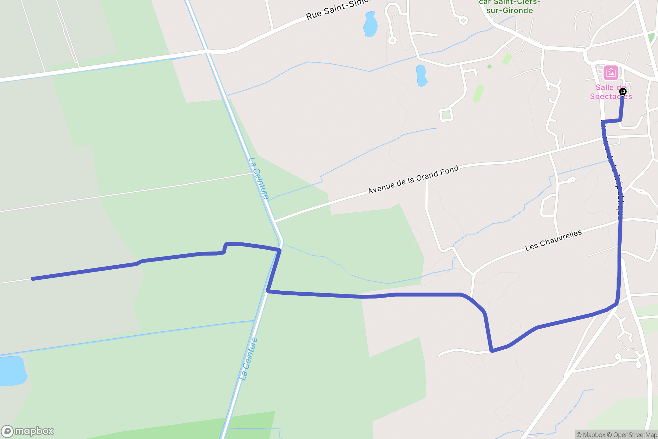 Saint-Ciers-sur-Gironde : carte du parcours de randonnée - France