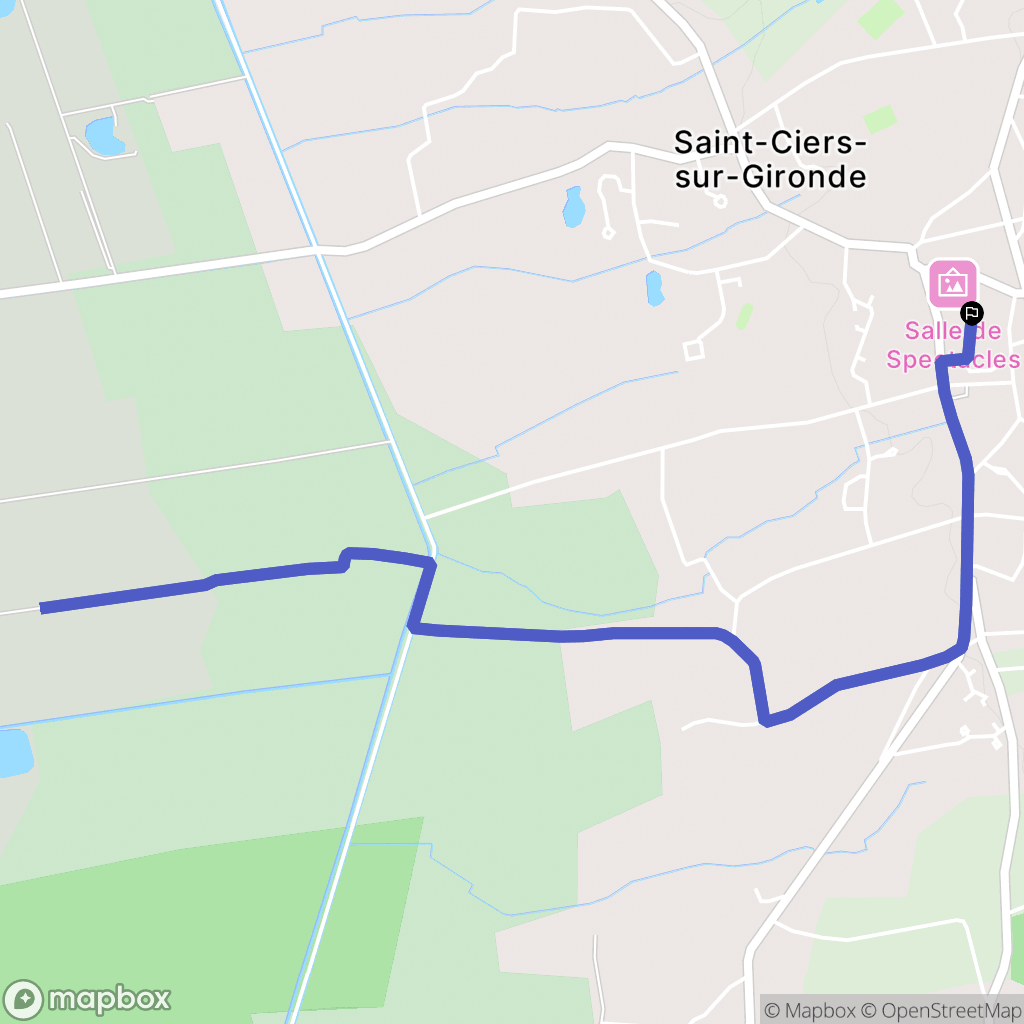 Saint-Ciers-sur-Gironde : carte du parcours de randonnée - France