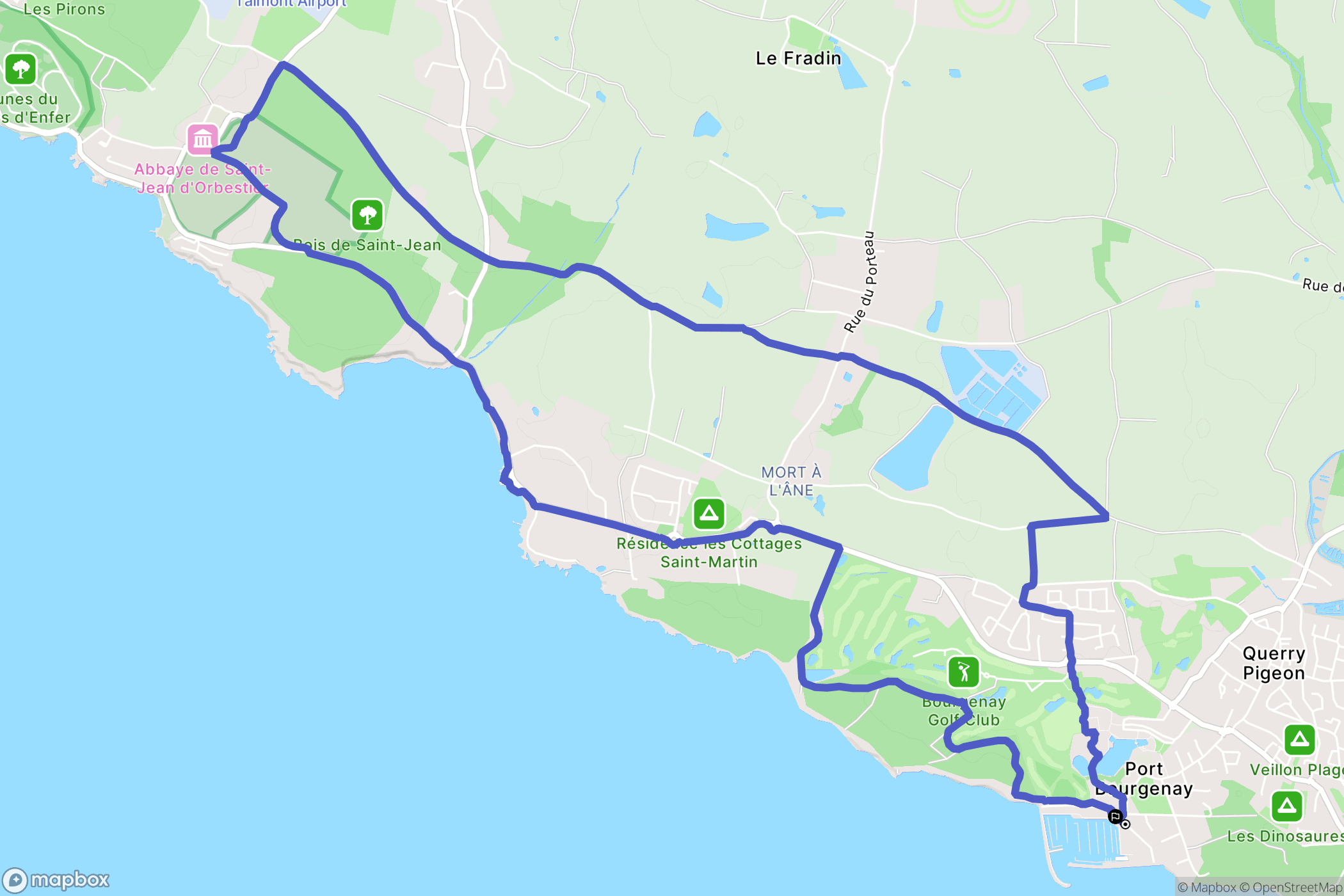 Talmont-Saint-Hilaire : carte du parcours de randonnée - France