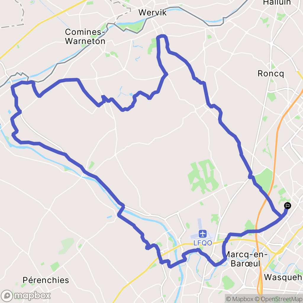 Mouvaux : carte du parcours de randonnée - France