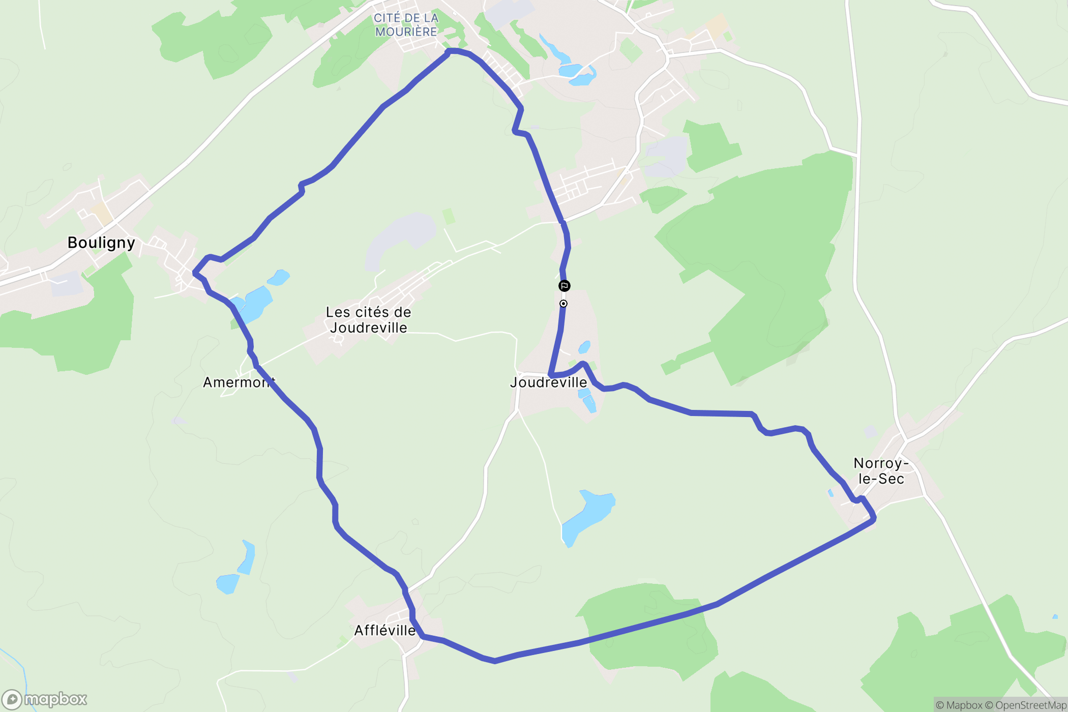 Joudreville : carte du parcours de randonnée - France