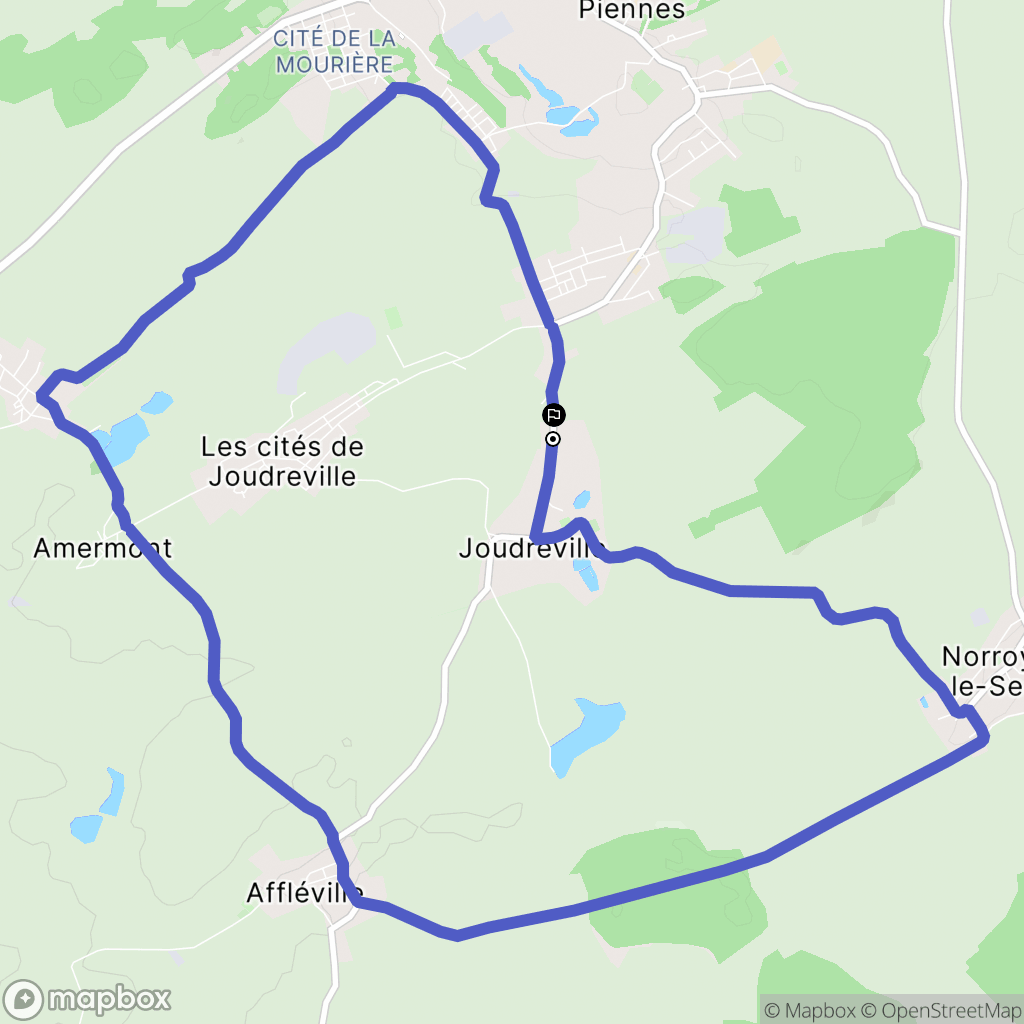 Joudreville : carte du parcours de randonnée - France