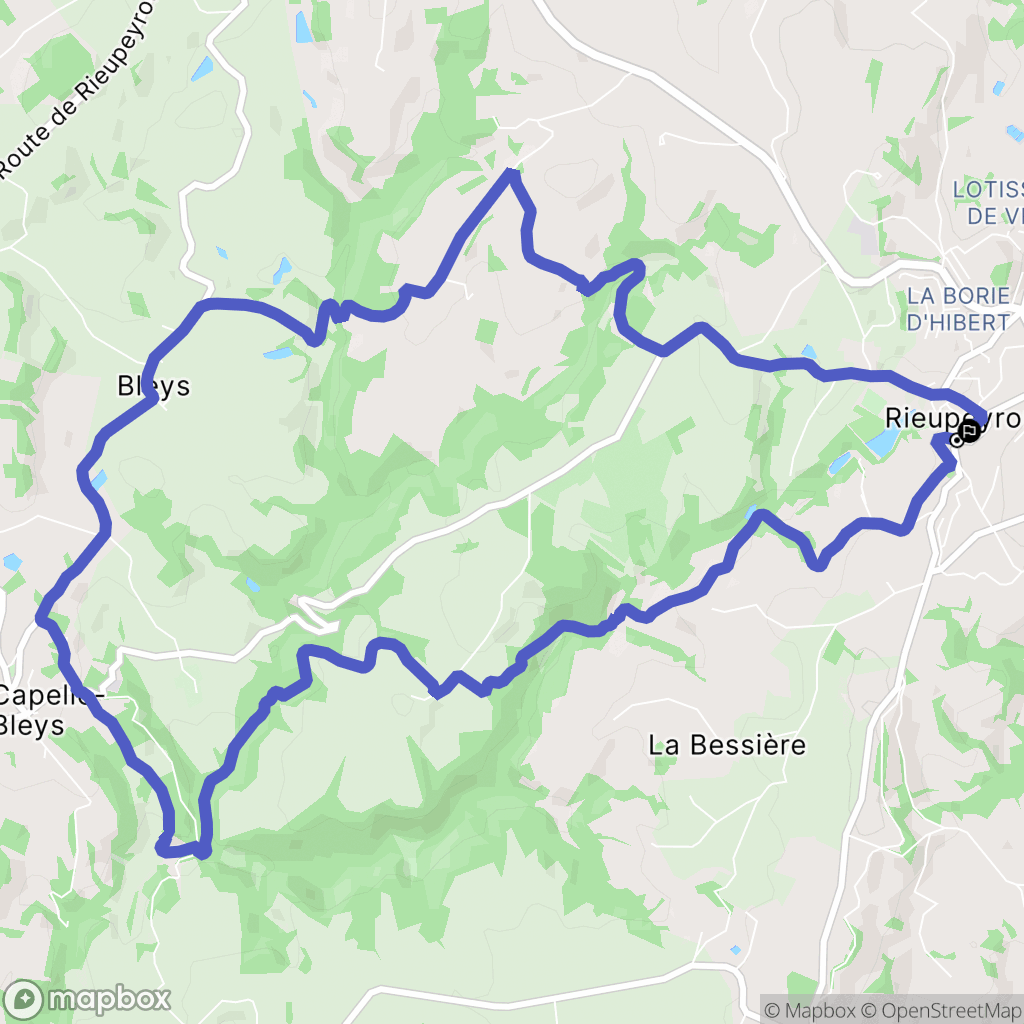 Rieupeyroux : carte du parcours de randonnée - France