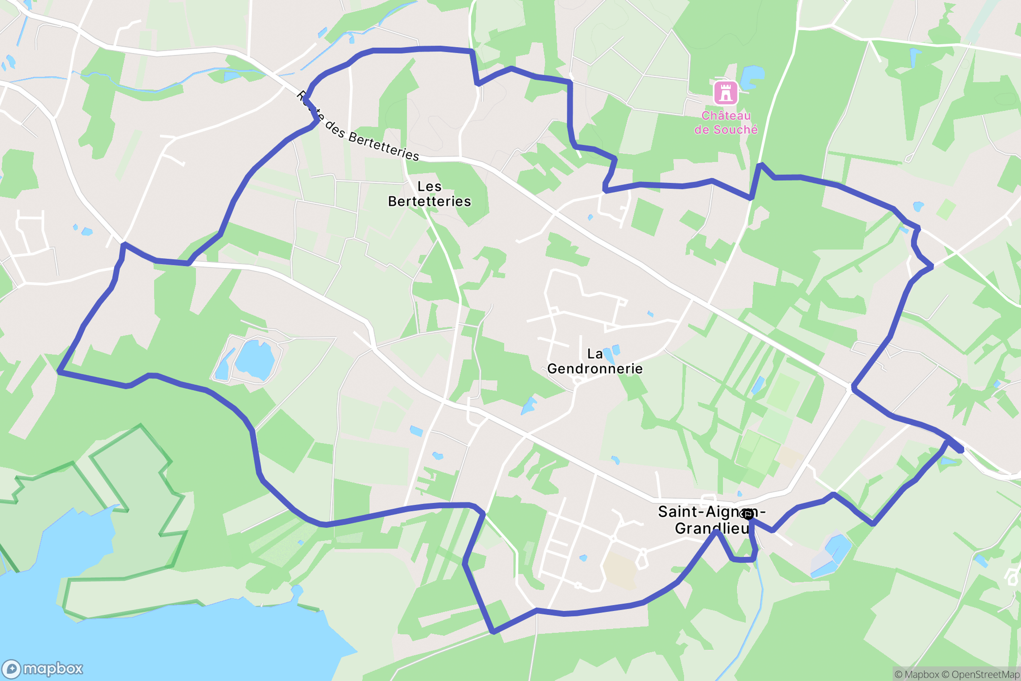 Saint Aignan Grandlieu : carte du parcours de randonnée - France