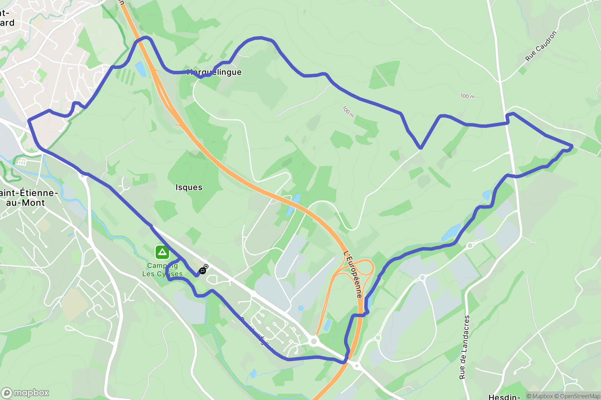 Isques : carte du parcours de randonnée - France
