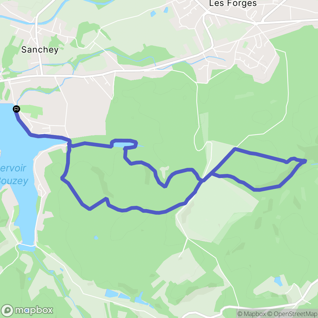 Sanchey : carte du parcours de randonnée - France