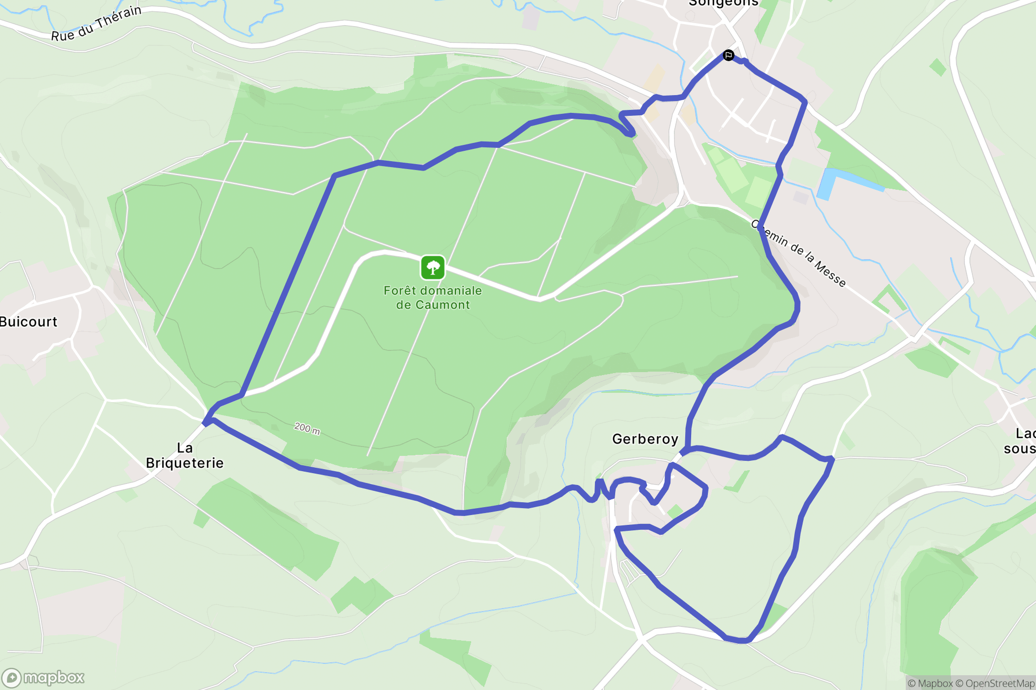 Songeons : carte du parcours de randonnée - France
