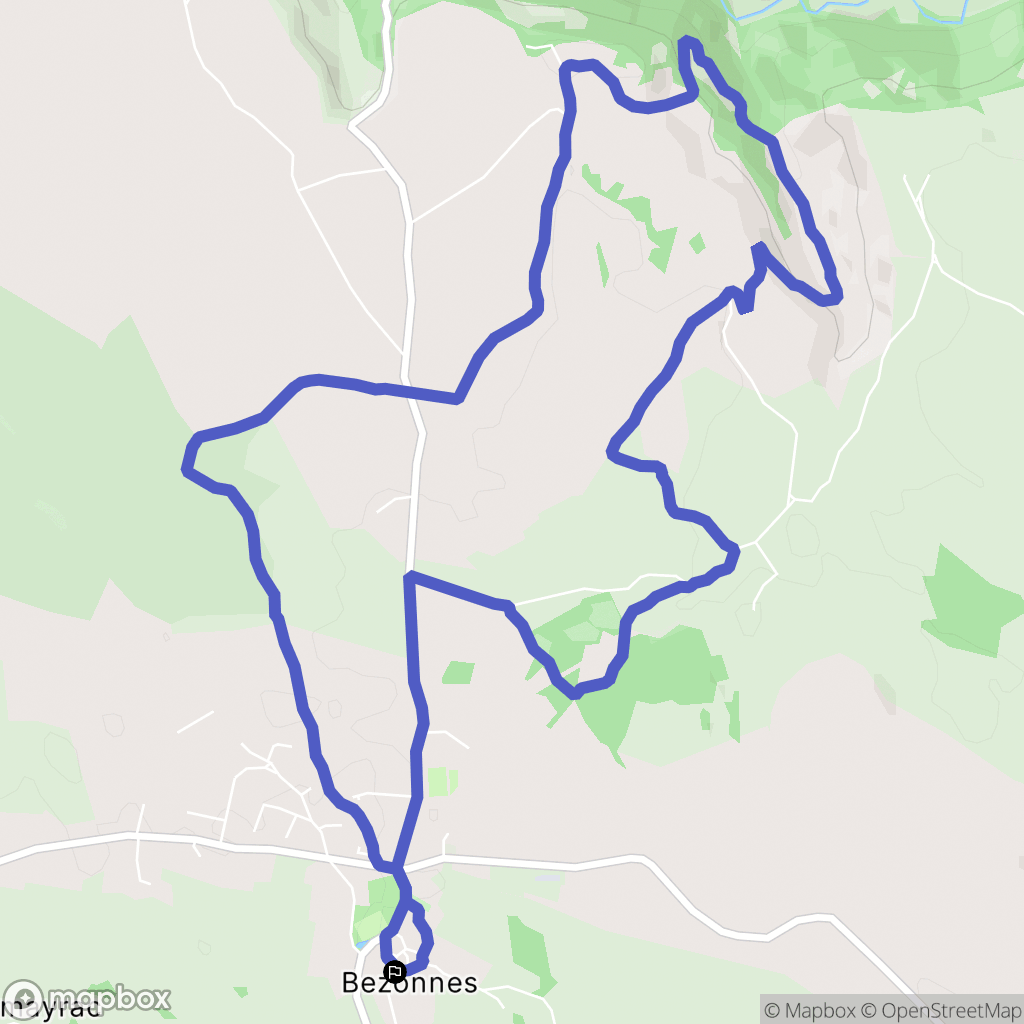 Rodelle : carte du parcours de randonnée - France