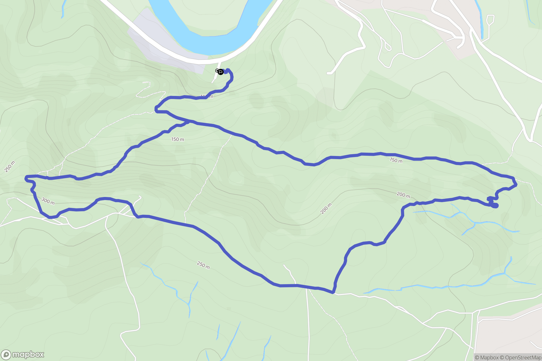 Cases de Pène : carte du parcours de randonnée - France