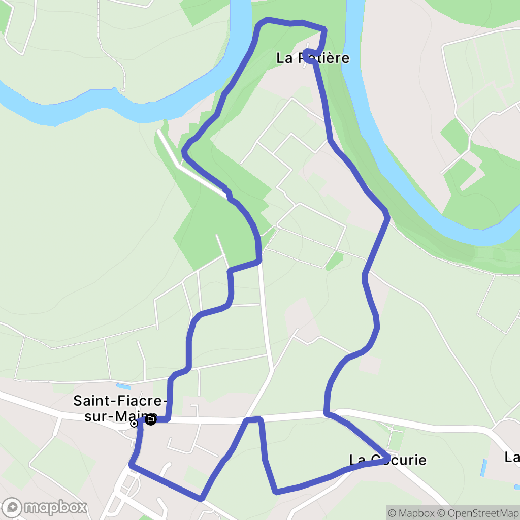 Saint-Fiacre-sur-Maine : carte du parcours de randonnée - France