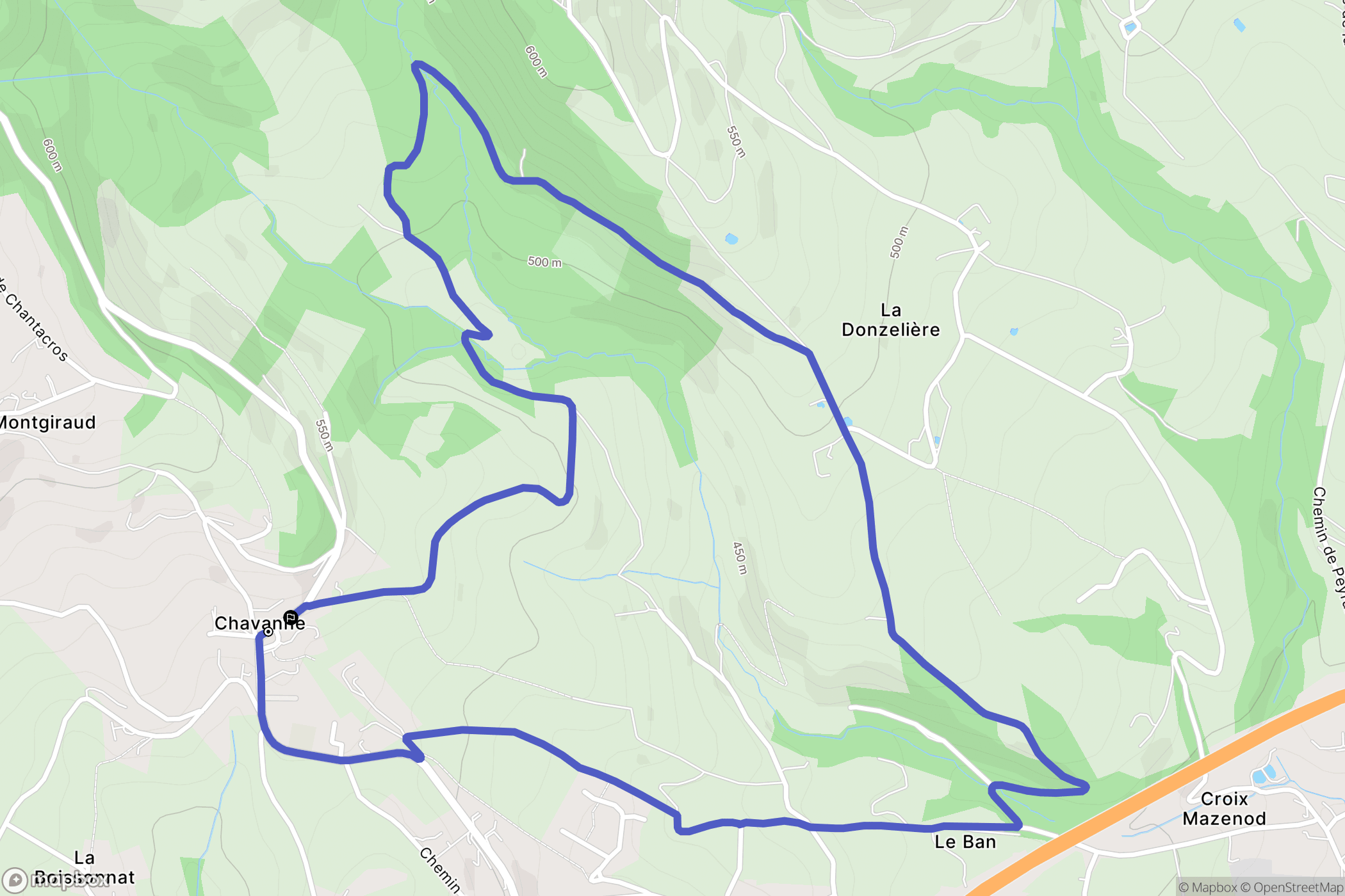 Saint-Chamond : carte du parcours de randonnée - France