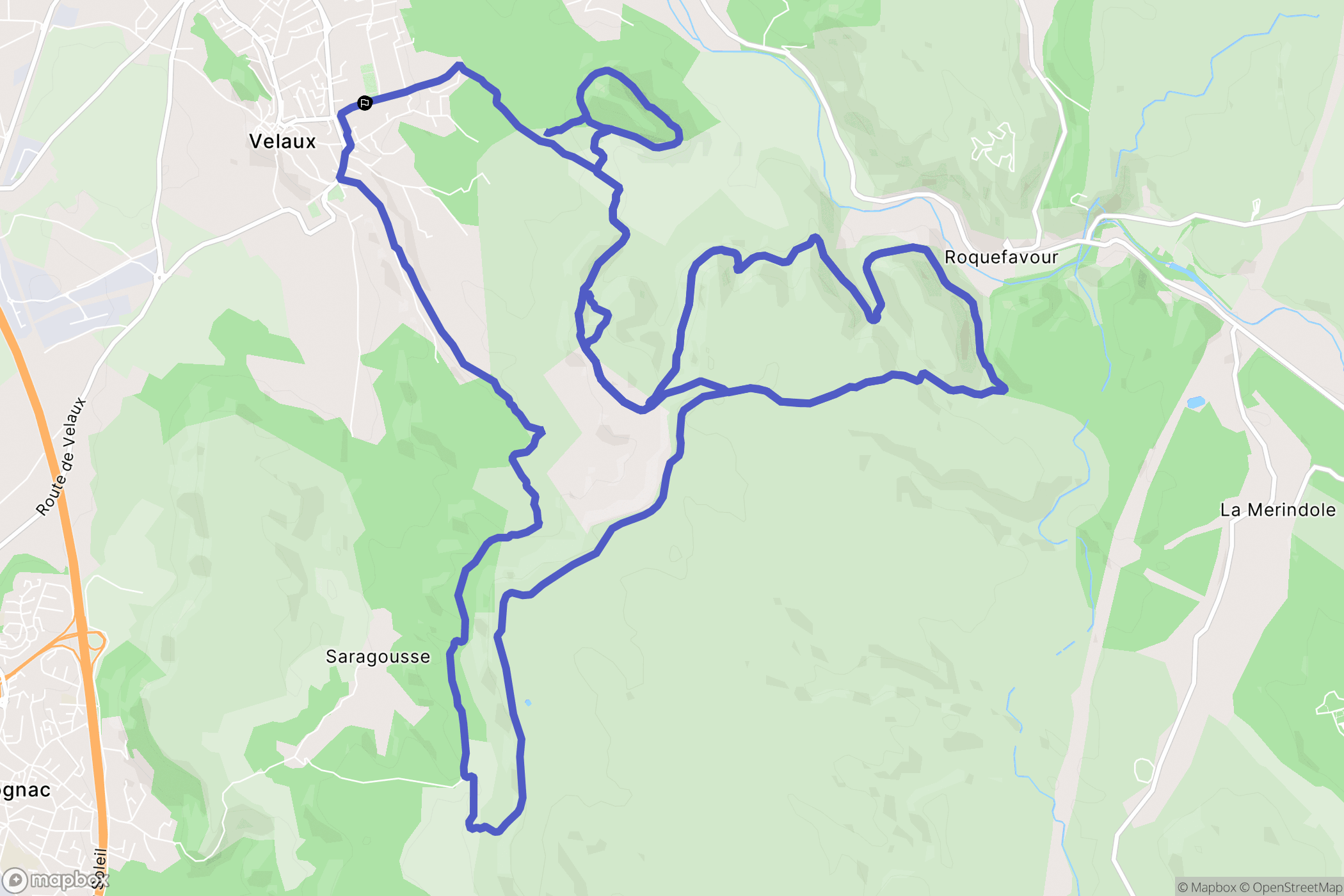Velaux : carte du parcours de randonnée - France