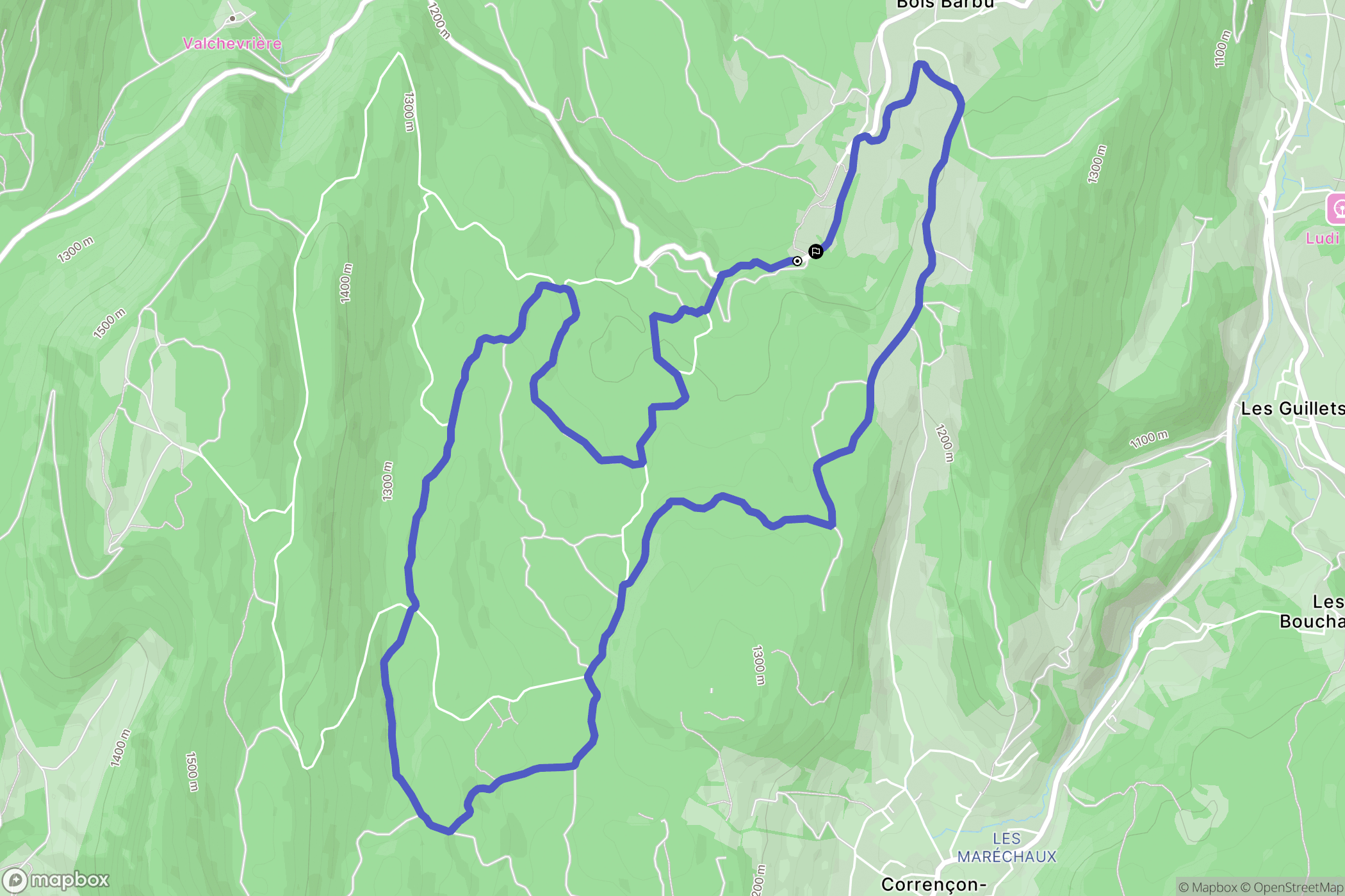Villard-de-Lans : carte du parcours de randonnée - France
