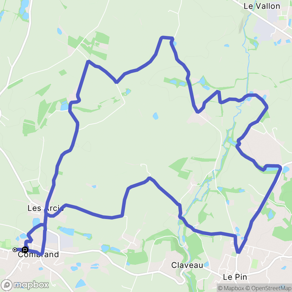 Combrand : carte du parcours de randonnée - France