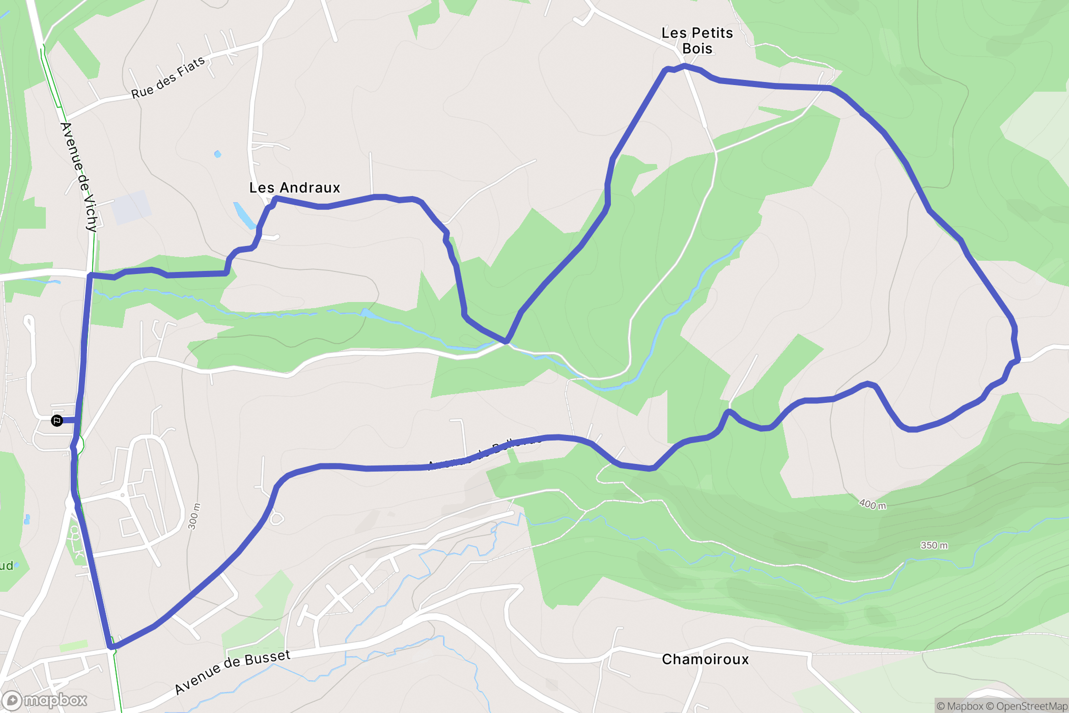 Saint-Yorre : carte du parcours de randonnée - France