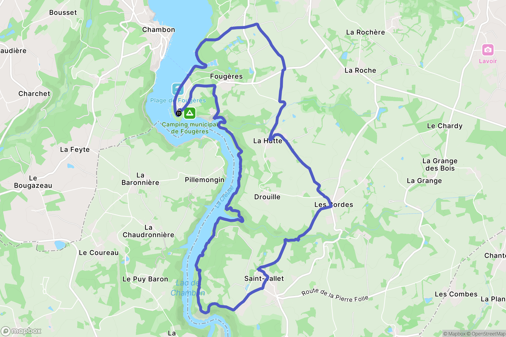 Saint-Plantaire : carte du parcours de randonnée - France