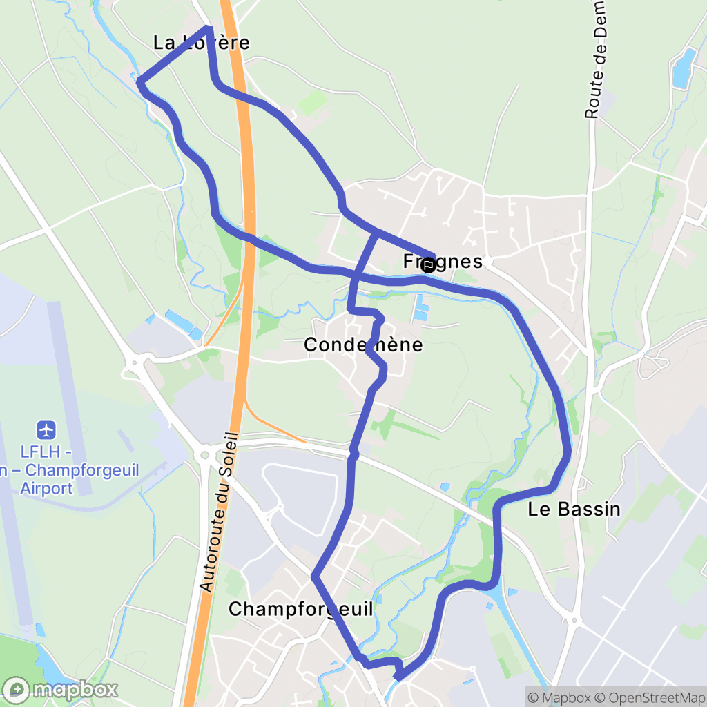 Fragnes-la-Loyère : carte du parcours de randonnée - France