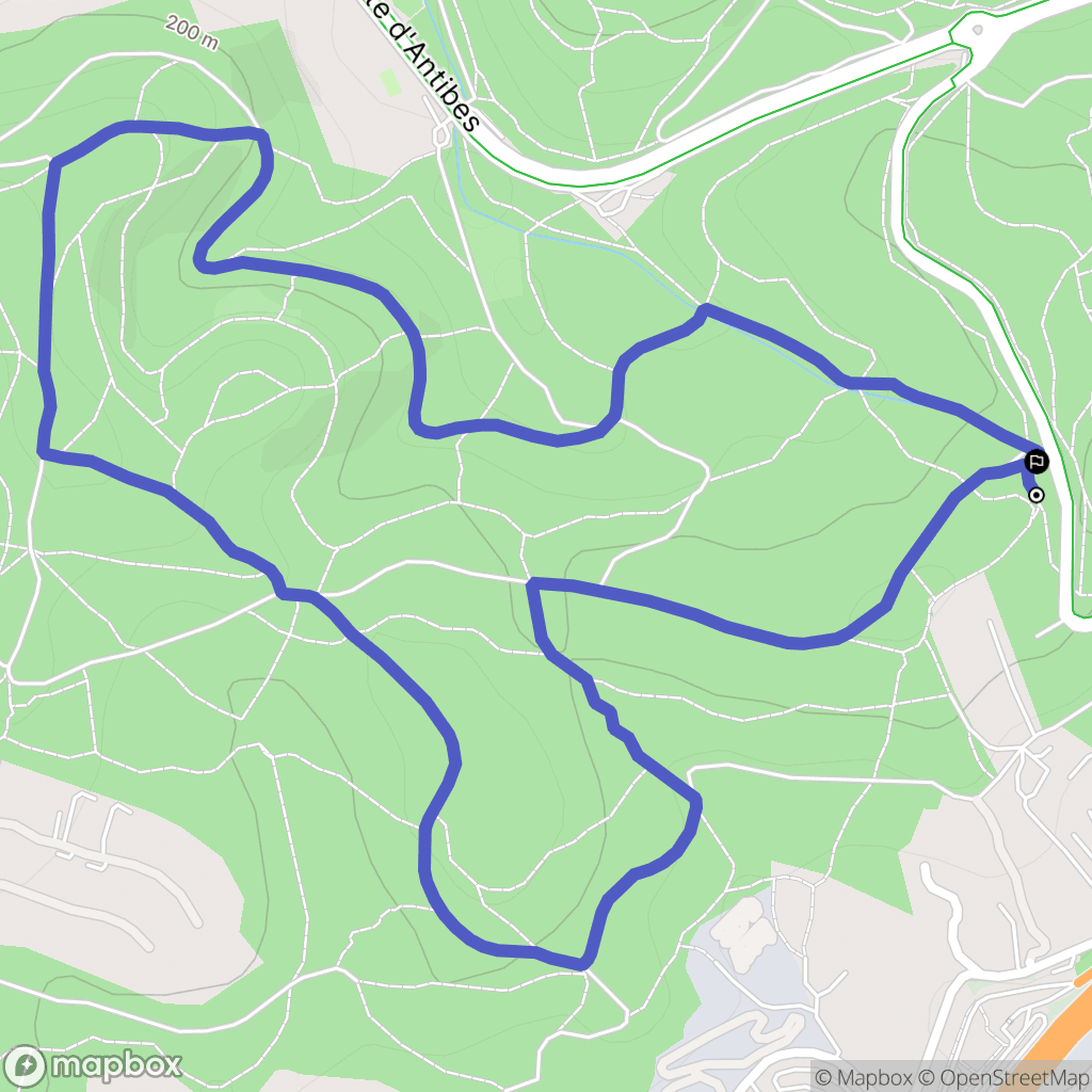 Mougins : carte du parcours de randonnée - France