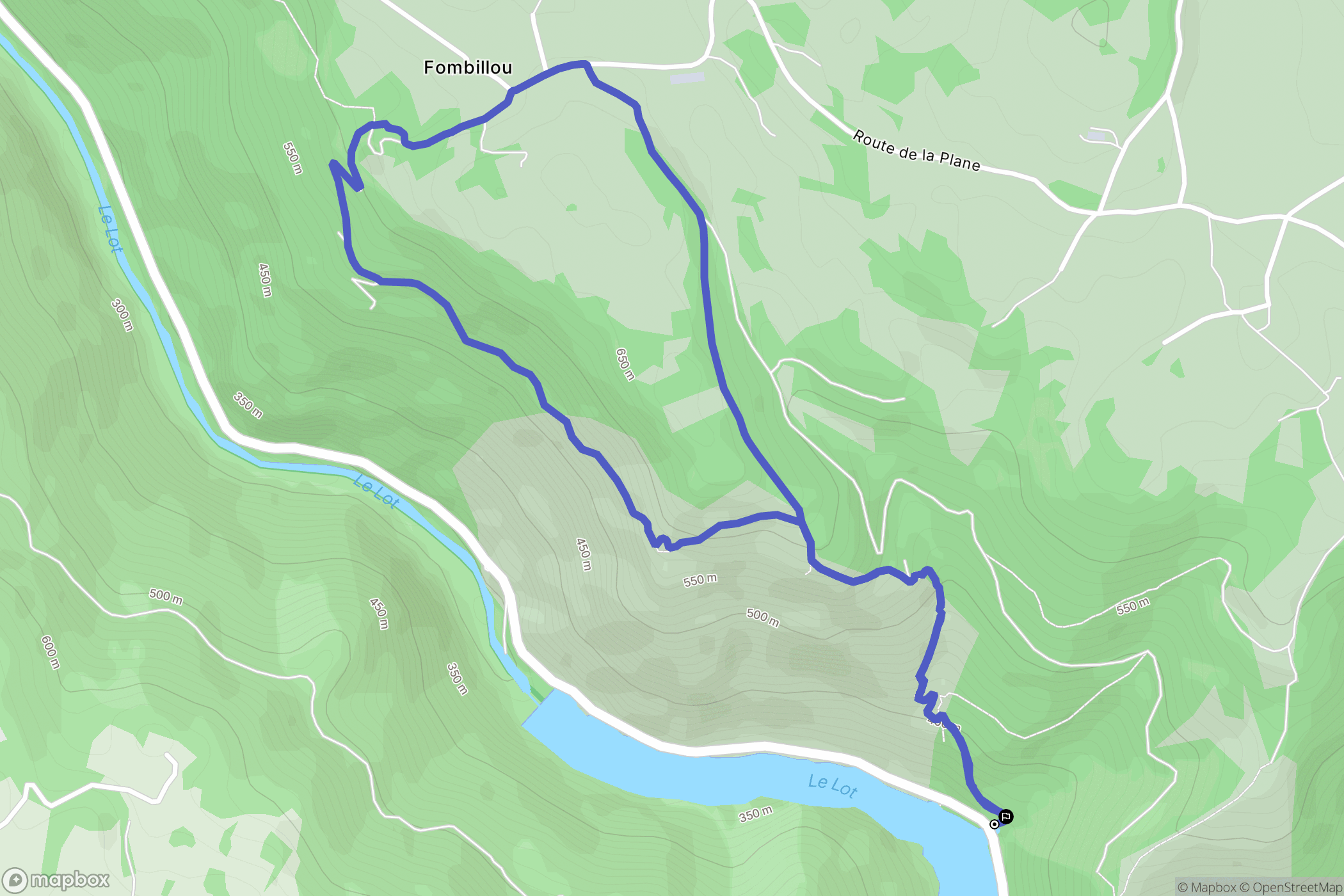 Le Nayrac : carte du parcours de randonnée - France