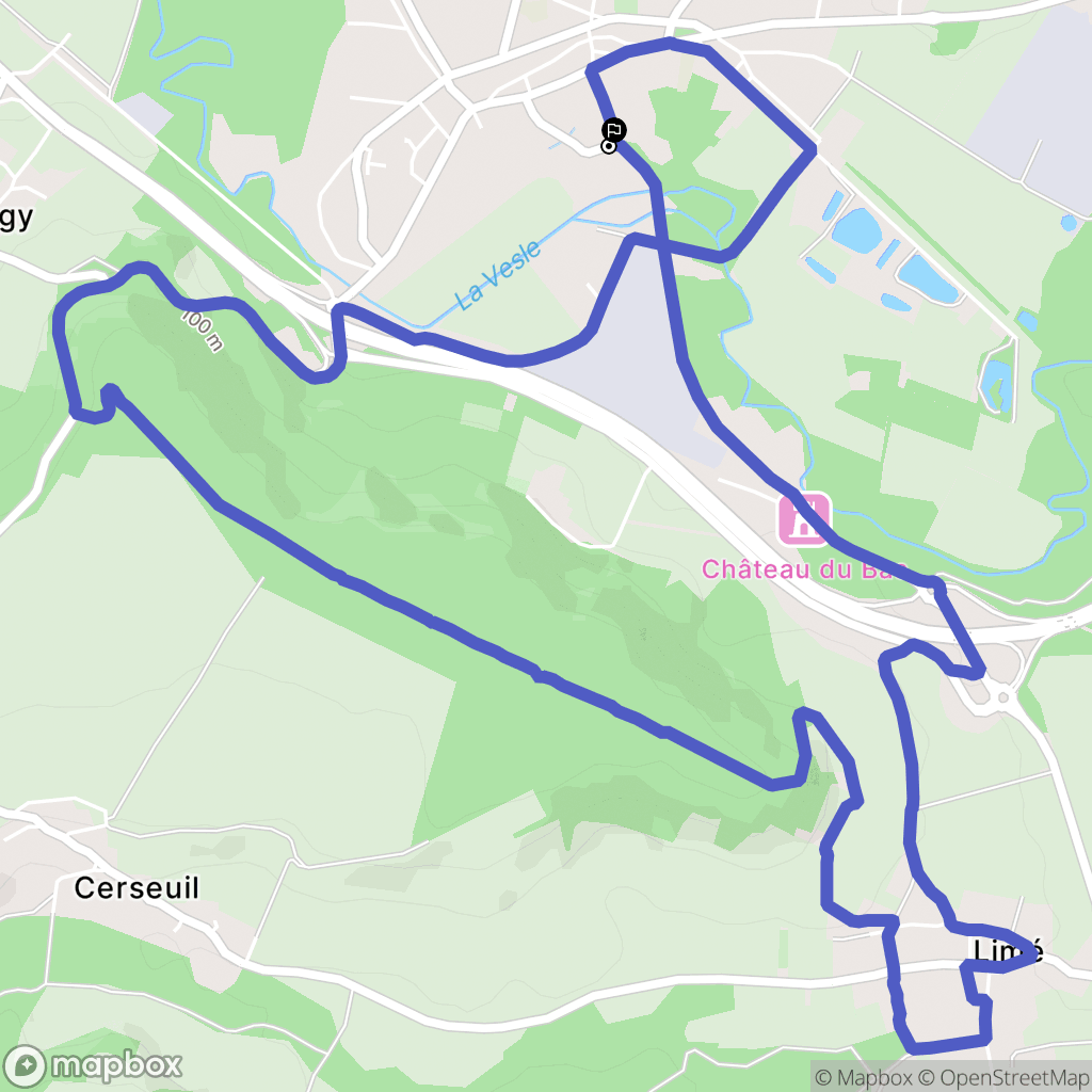 Braine : carte du parcours de randonnée - France