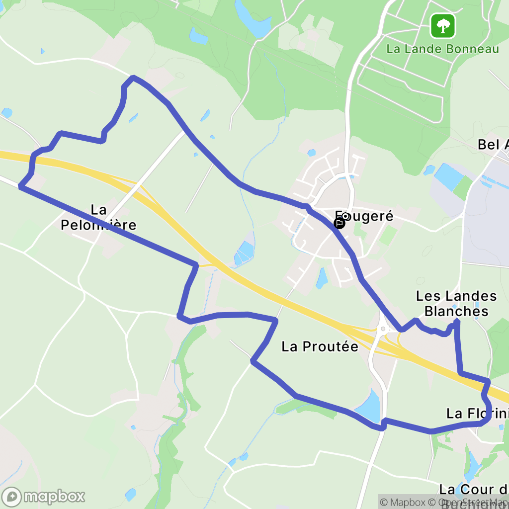 Fougeré : carte du parcours de randonnée - France