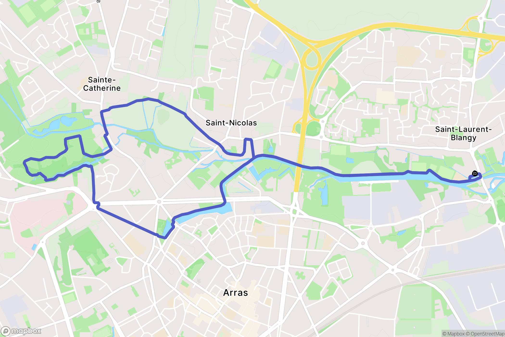 Saint-Laurent-Blangy : carte du parcours de randonnée - France