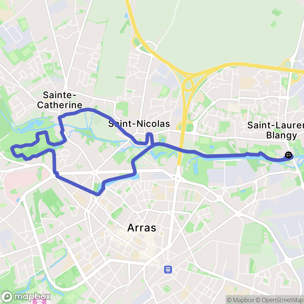 Saint-Laurent-Blangy : carte du parcours de randonnée - France