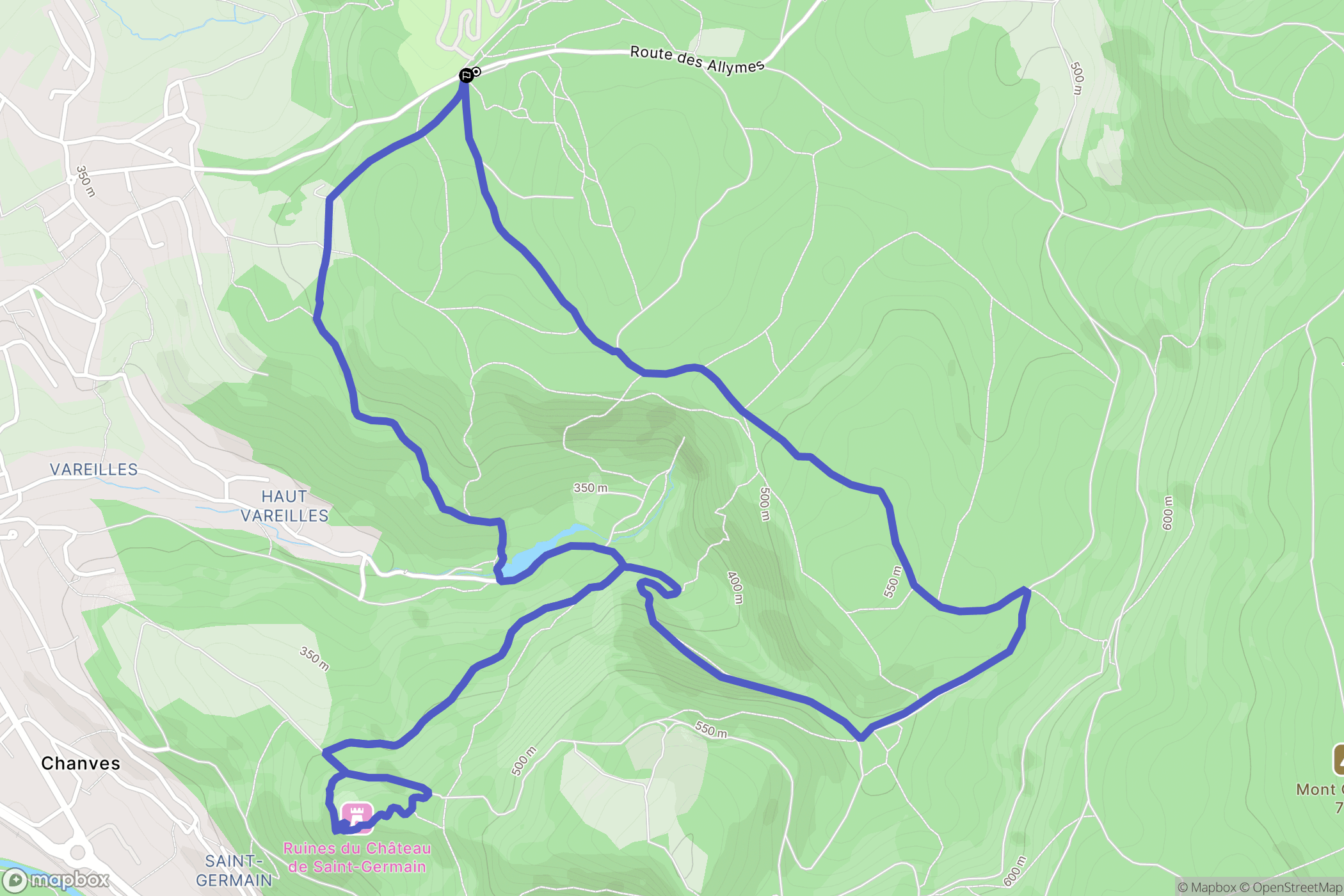 Ambérieu-en-Bugey : carte du parcours de randonnée - France