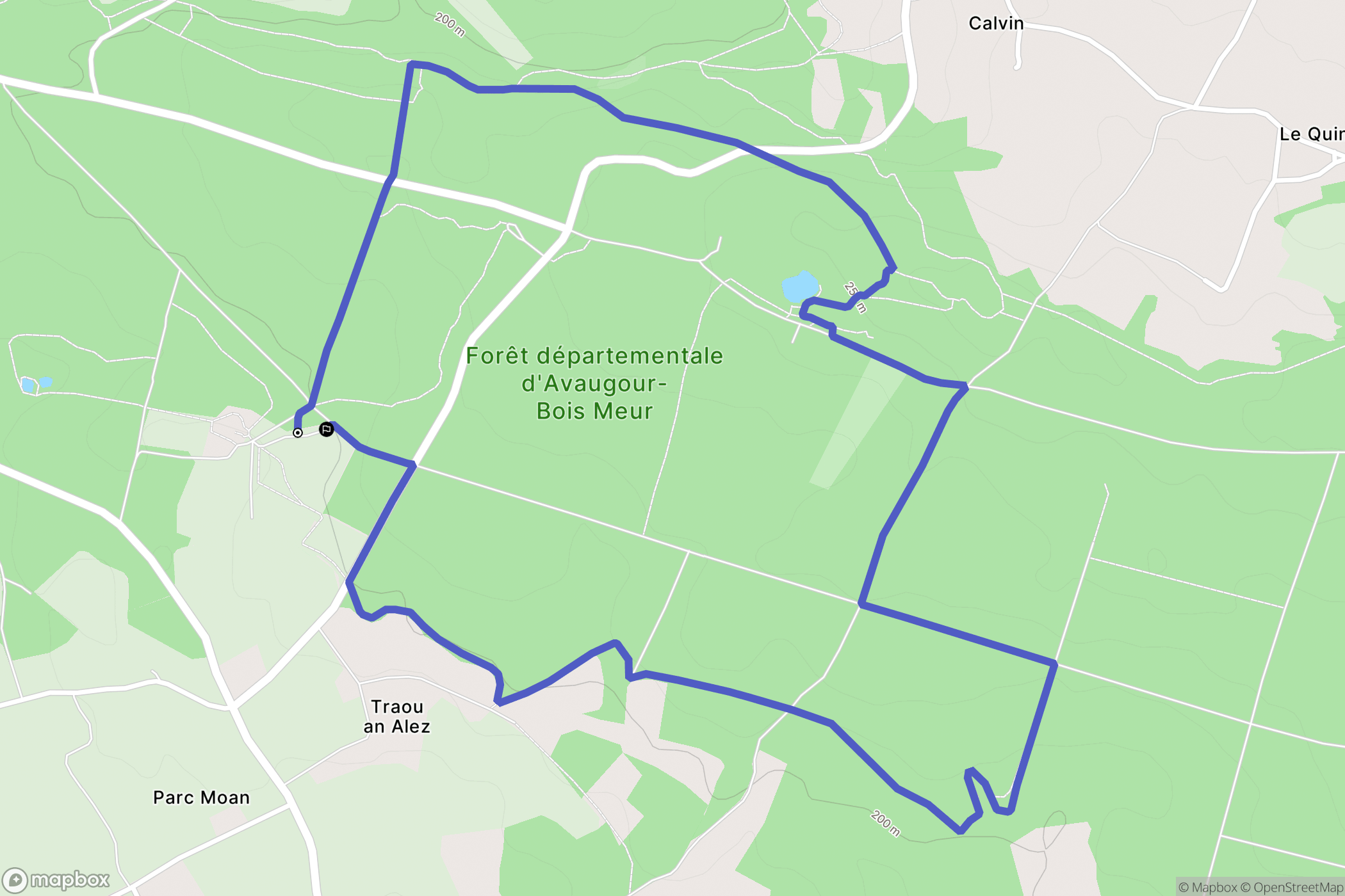 Lanrodec : carte du parcours de randonnée - France