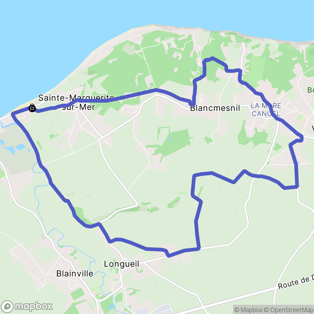 Sainte-Marguerite-sur-Mer : carte du parcours de randonnée - France