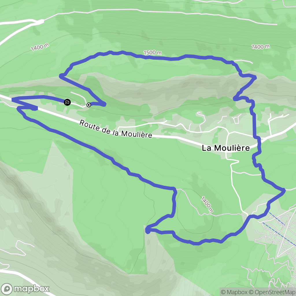 Caille : carte du parcours de randonnée - France