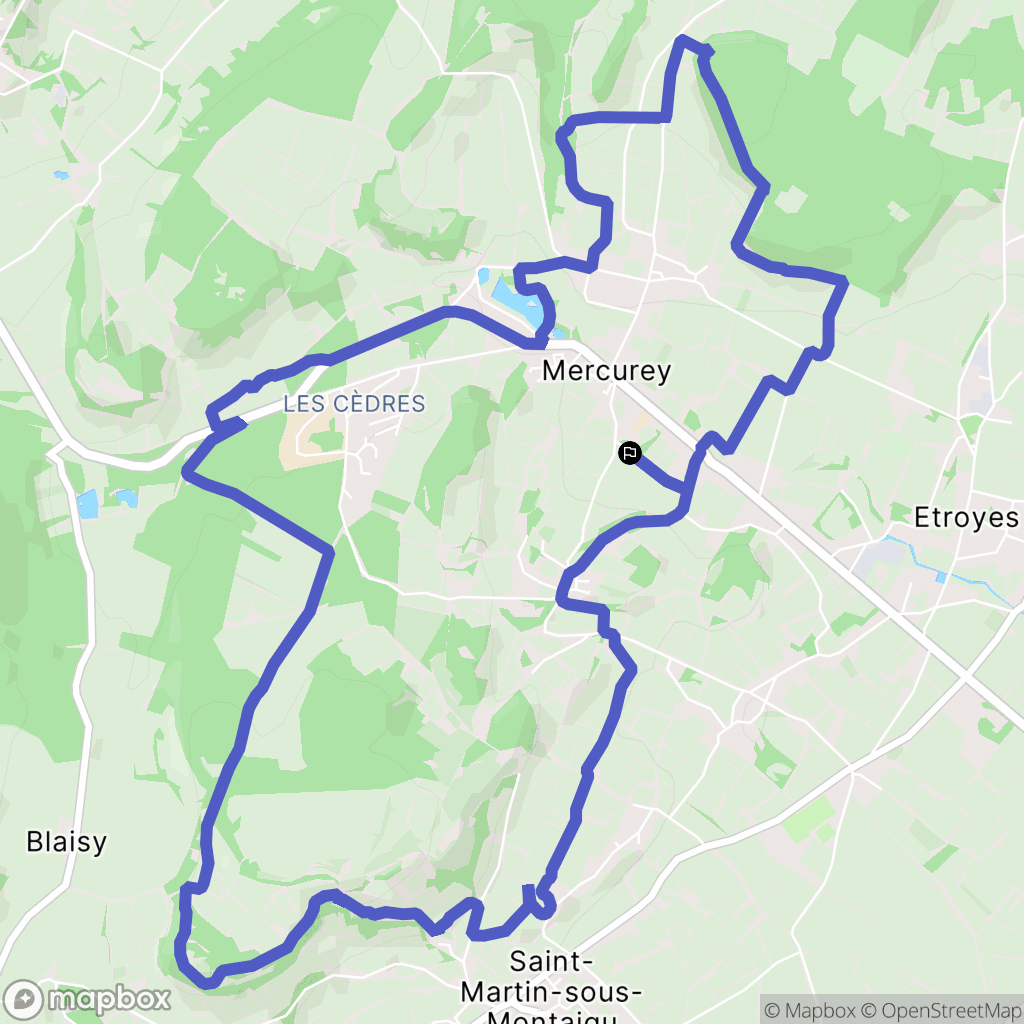 Mercurey : carte du parcours de randonnée - France