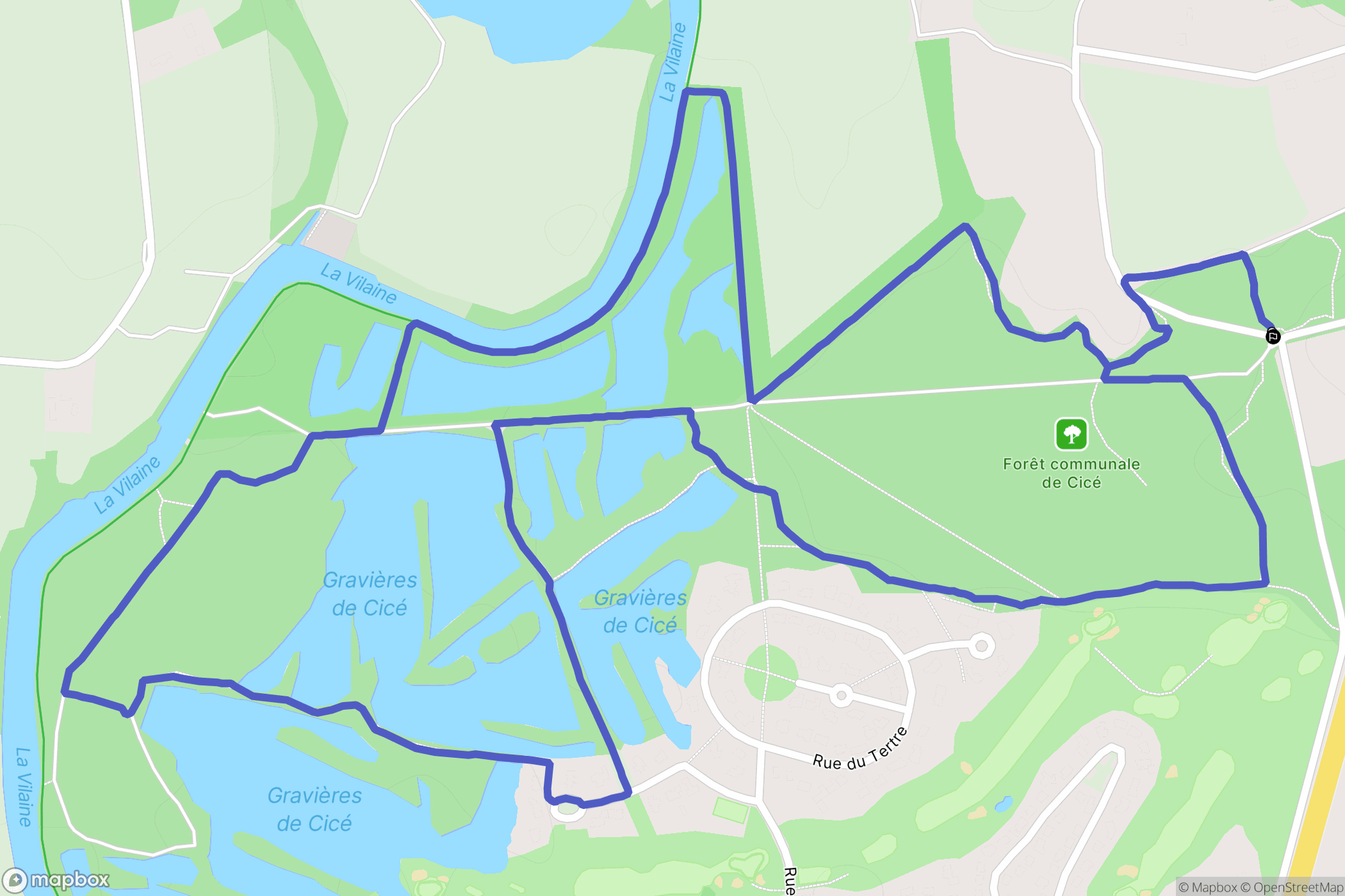 Bruz : carte du parcours de randonnée - France