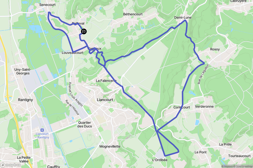 Bailleval : carte du parcours de randonnée - France