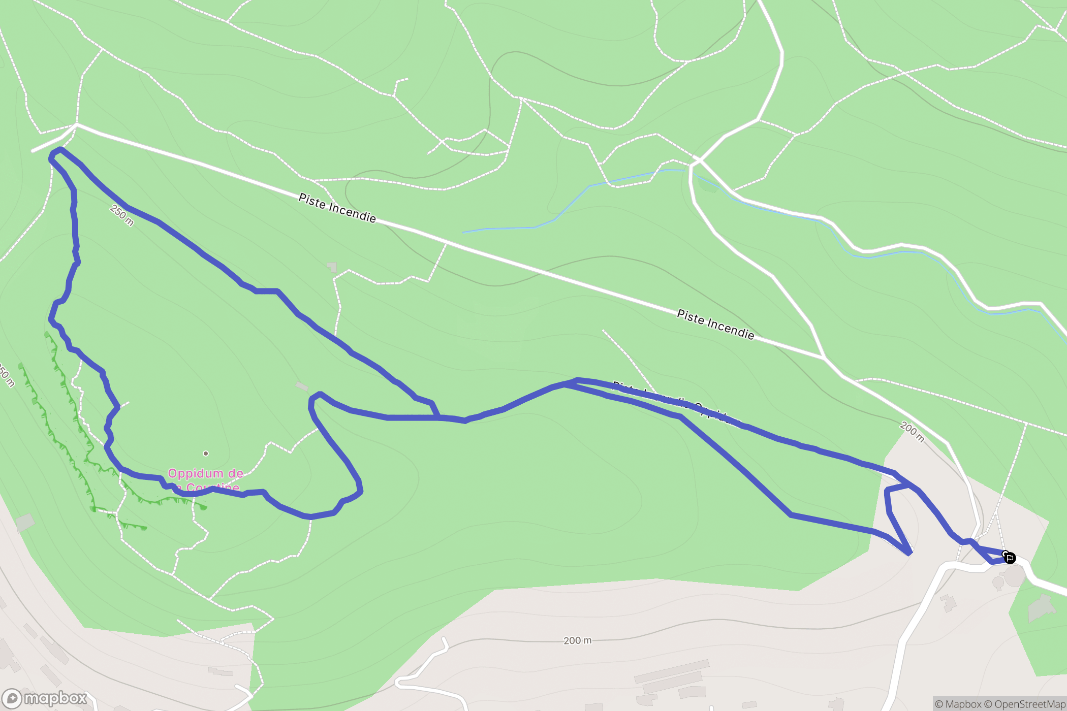 Ollioules : carte du parcours de randonnée - France