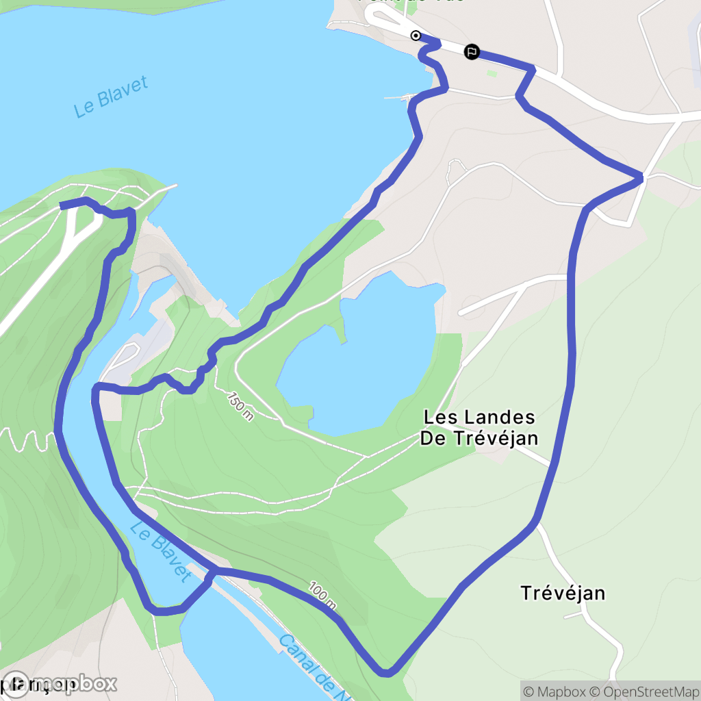 Guerlédan : carte du parcours de randonnée - France