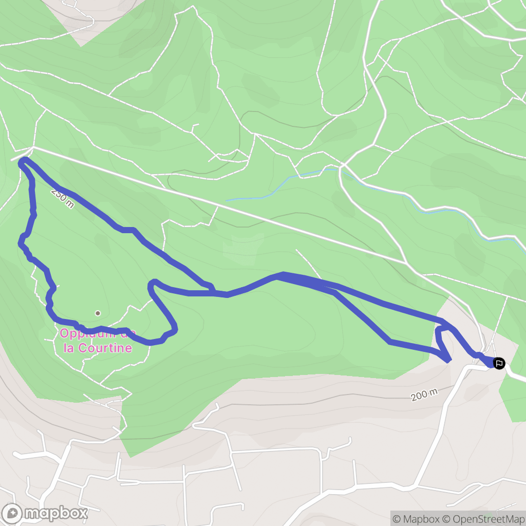 Ollioules : carte du parcours de randonnée - France