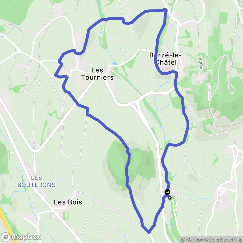 Berzé-la-Ville : carte du parcours de randonnée - France